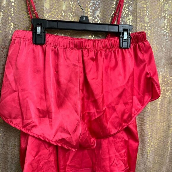 Ekouaer Silky Pajamas Hot Pink Tank Shorts Sleep Set Medium NWT - Picture 7 of 10